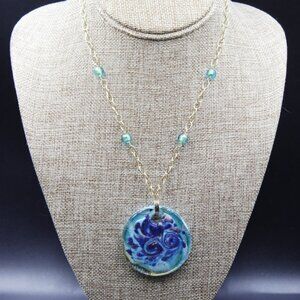 Bolivia 14K Venetian Glass Pendant Necklace